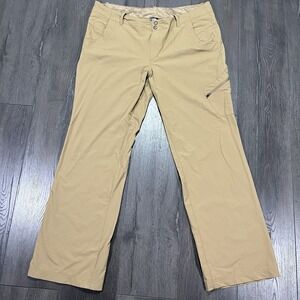 Eddie Bauer First Ascent Pants Womens 16 Brown Nylon Hiking Cargo Zip‎ Gorpcore